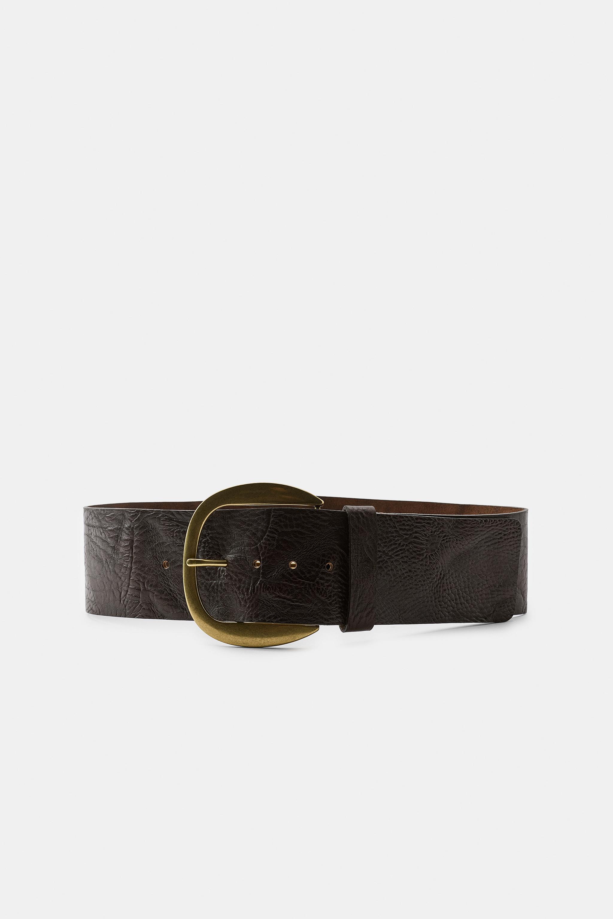 100% LEATHER BUCKLE WAIST BELT