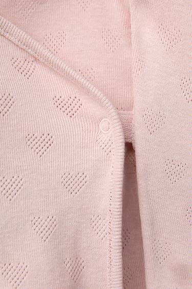 POINTELLE HEART LAYETTE SET AND POUCH - Pink by Zara - Image 3