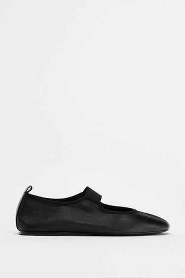 BAILARINA PIEL ELÁSTICO - Negro de Zara - Imagen 0