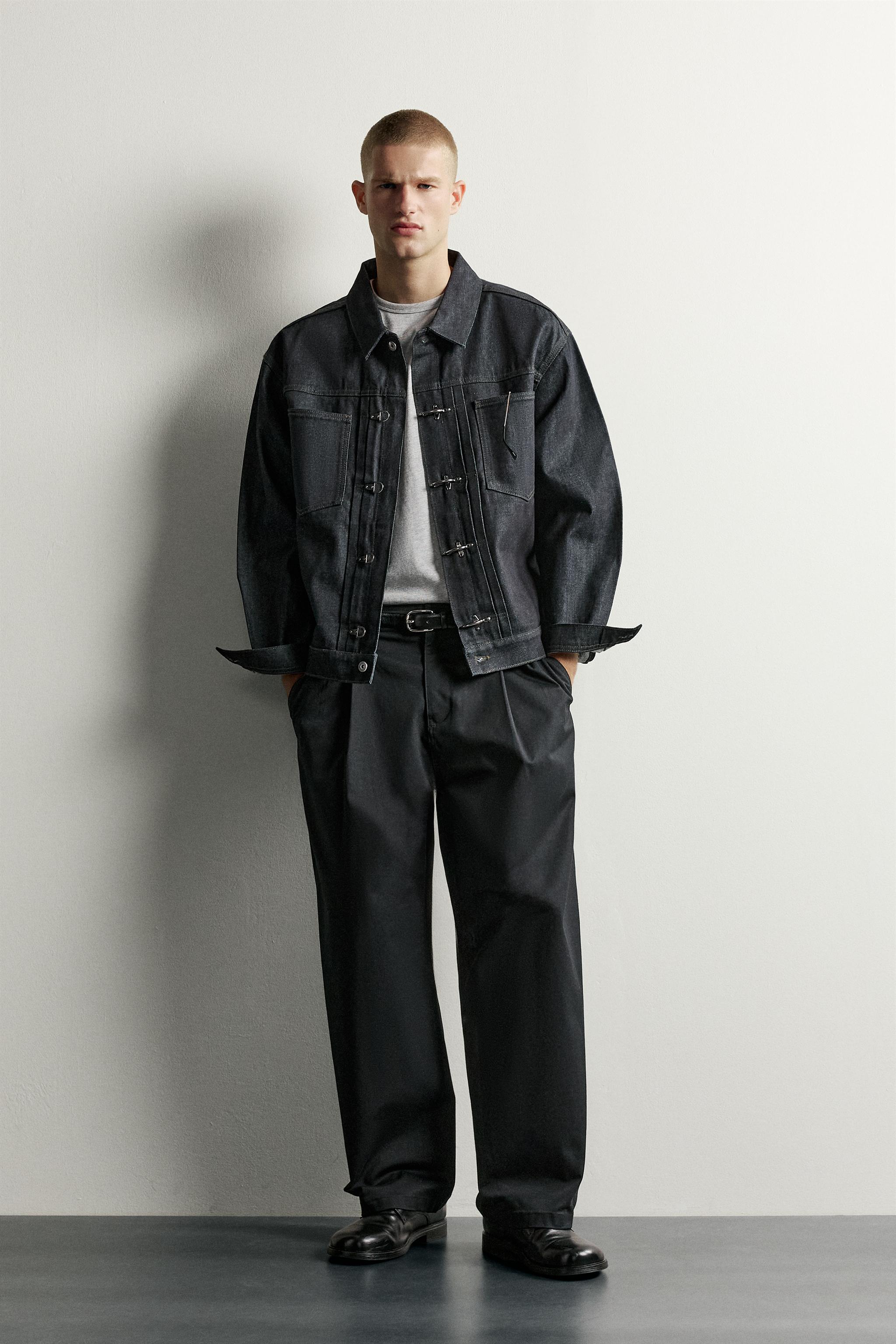 VESTE EN JEAN À PLIS