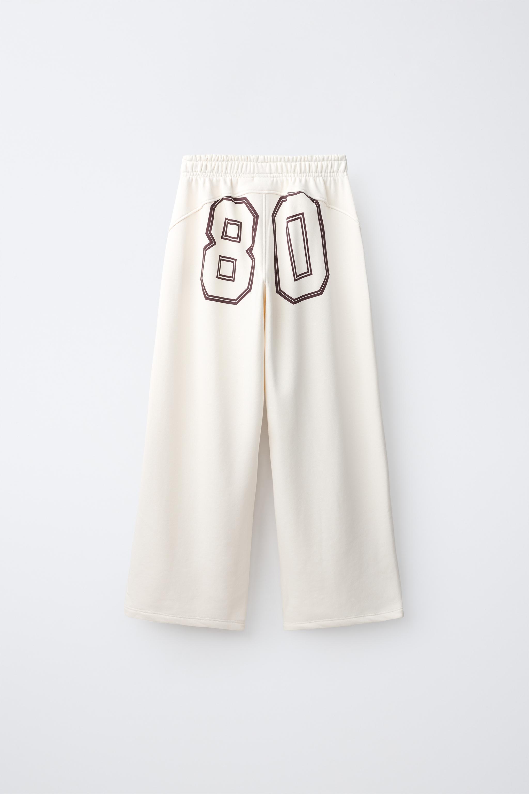 CONTRAST PIPING WIDE-LEG PANTS — Ecru
