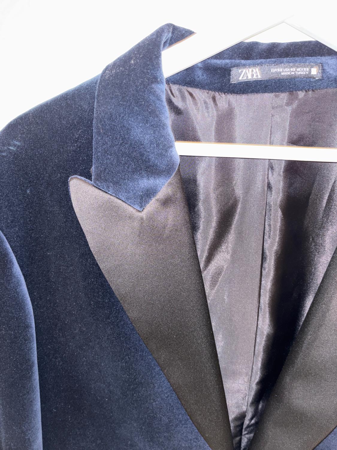 CONTRASTING VELVET BLAZER - Image 3