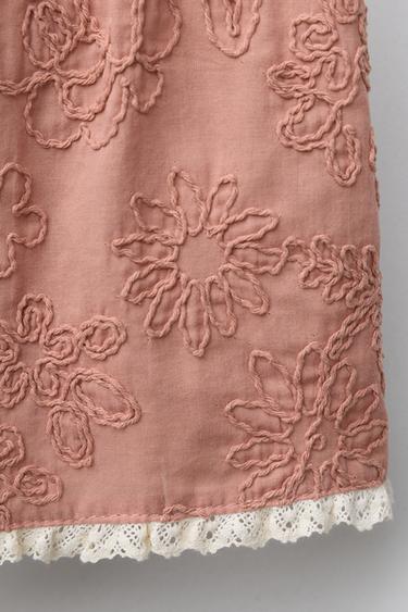 LACE TRIM EMBROIDERED FLORAL BERMUDA SHORTS - Clay by Zara - Image 3