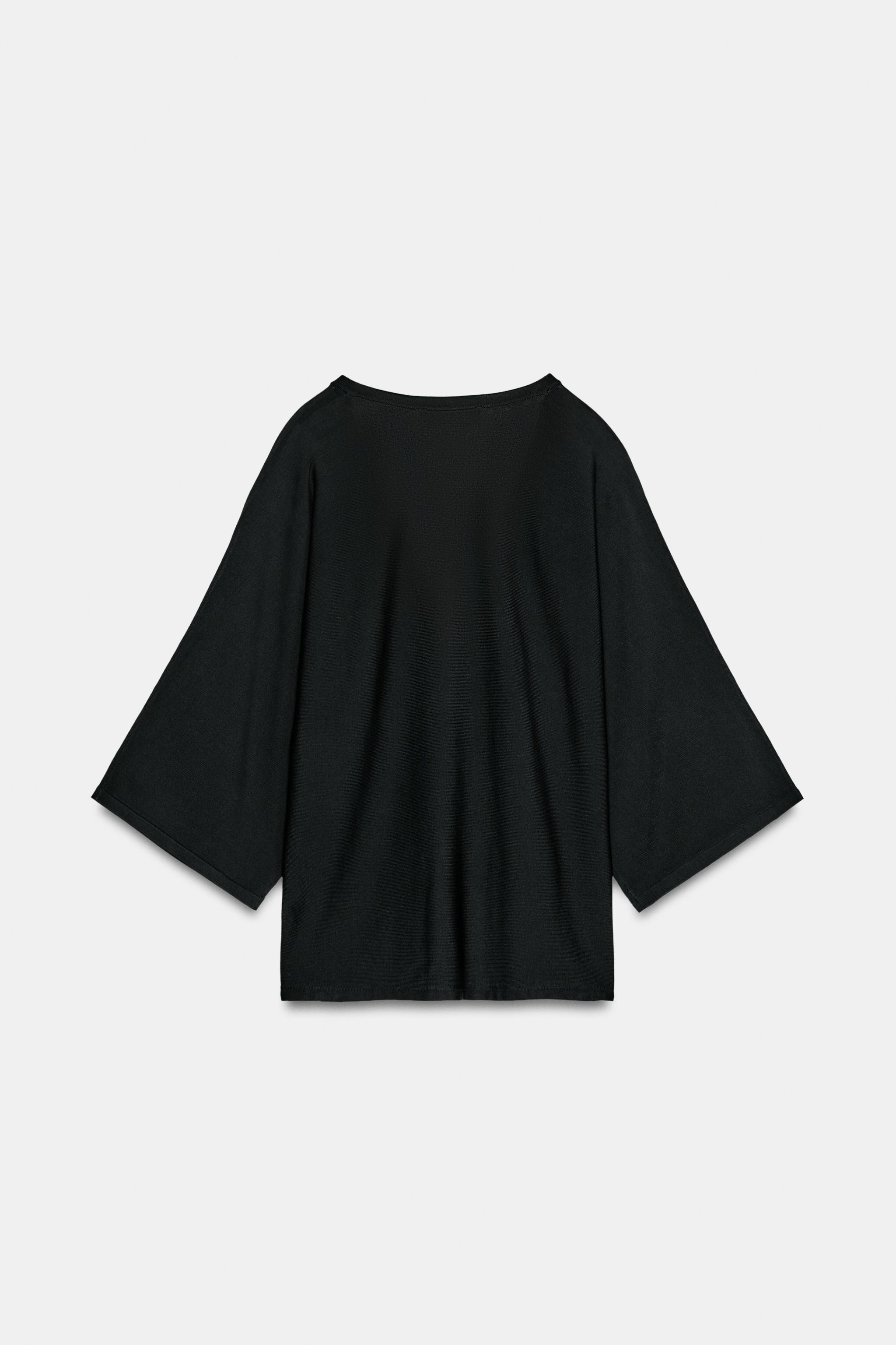 Женские свитеры Zara FLOWY V-NECK KNIT TOP — фото 5
