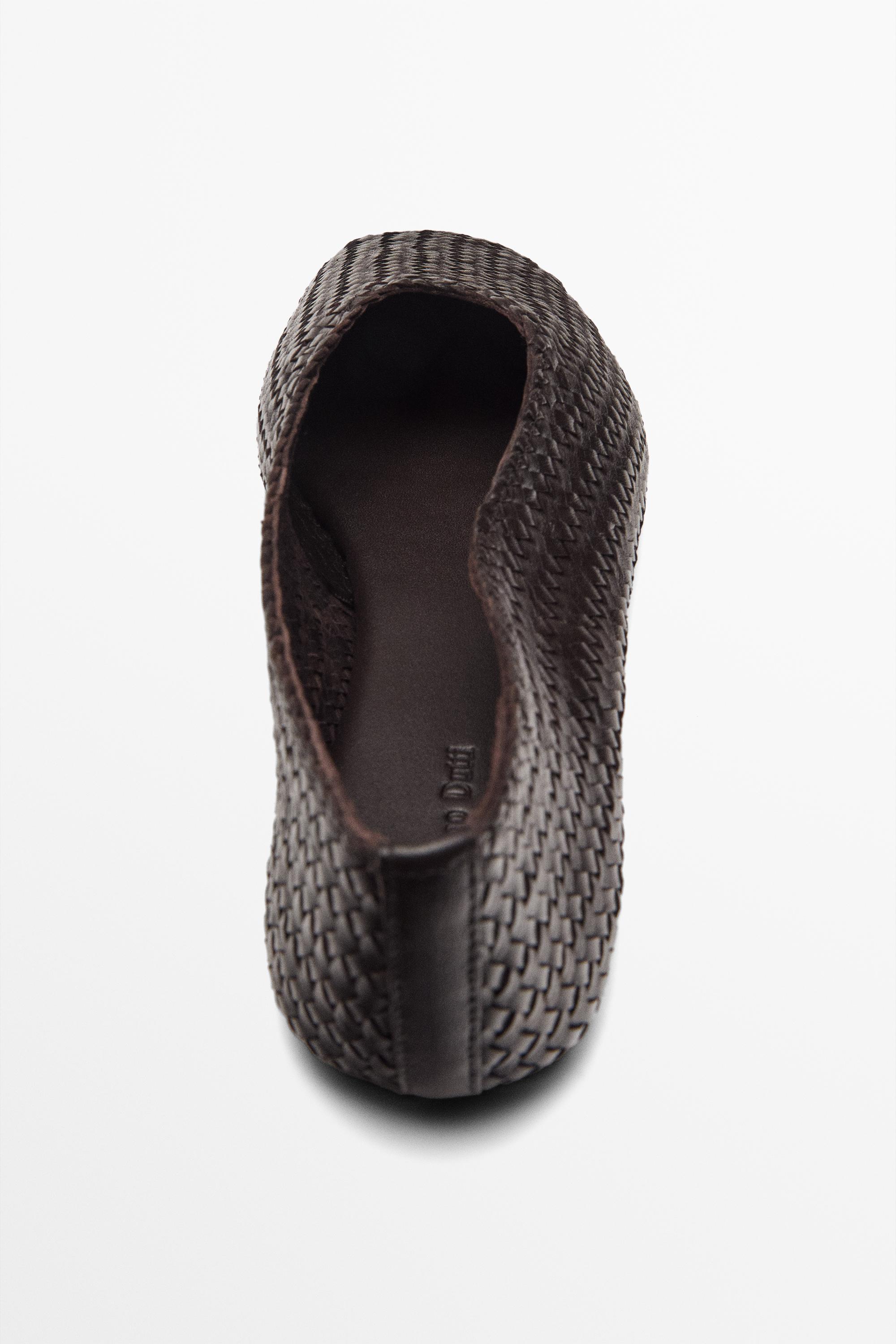 Braided leather ballet flats