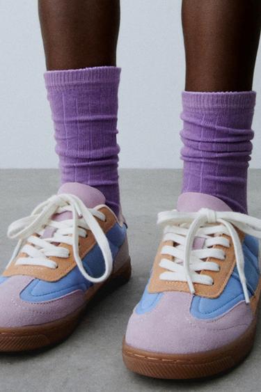 FIVE-PACK OF LONG RIBBED SOCKS - Lilac by Zara