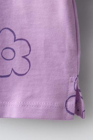 T-SHIRT À FLEURS - Mauve clair de Zara - Image 3