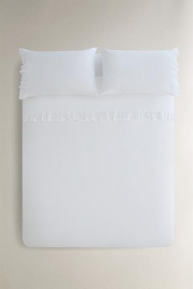 CAPA DE EDREDÃO EM ALGODÃO COM FOLHO - Branco da Zara