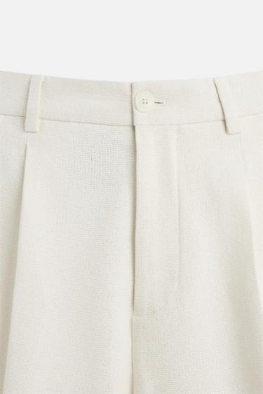 PANTALON REGULAR FIT STRUCTURE - Écru de Zara - Image 8