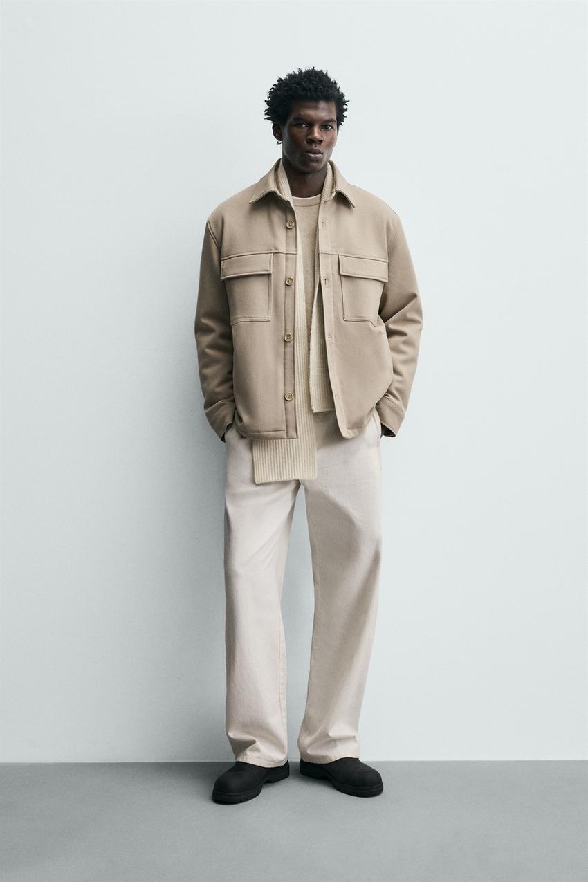 ソフトキルト加工シャツジャケット - ベージュ | ZARA Japan / 日本