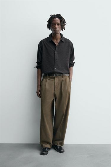 GEOMETRIC JACQUARD SHIRT - Black by Zara - Image 0