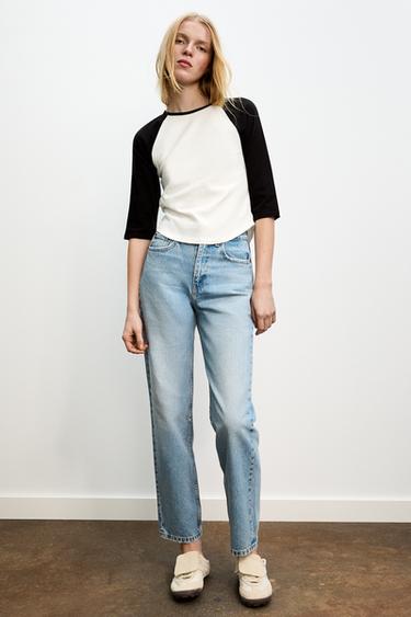 Zara TRF MOM FIT HIGH WAIST JEANS - Light blue