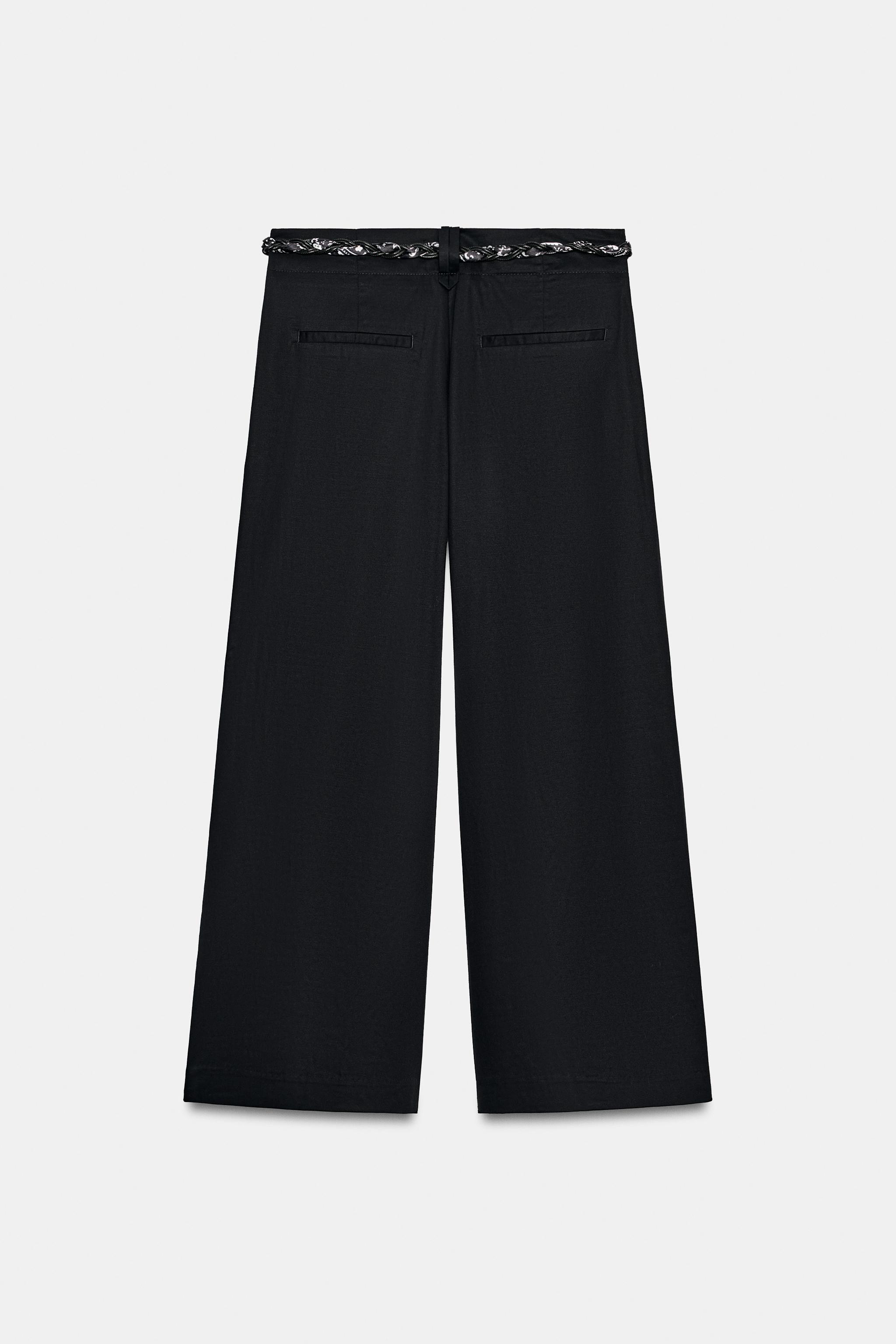 Zara Kemerli Poplin Pantolon görsel 8