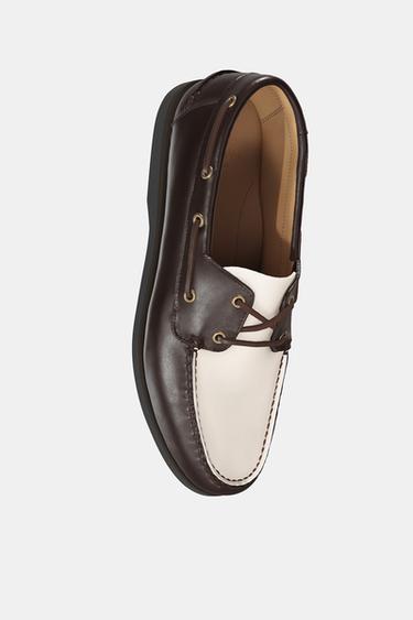 LEATHER DECK SHOES - Multicoloured by Zara - Image 3