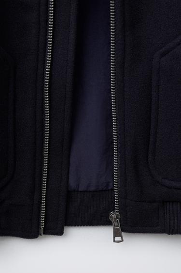 SYNTHETIC WOOL JACKET WITH POCKETS - Navy blue by Zara - Image 7