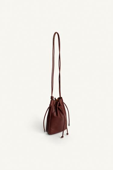 LEATHER CROSSBODY BAG - Brown by Zara - Image 4