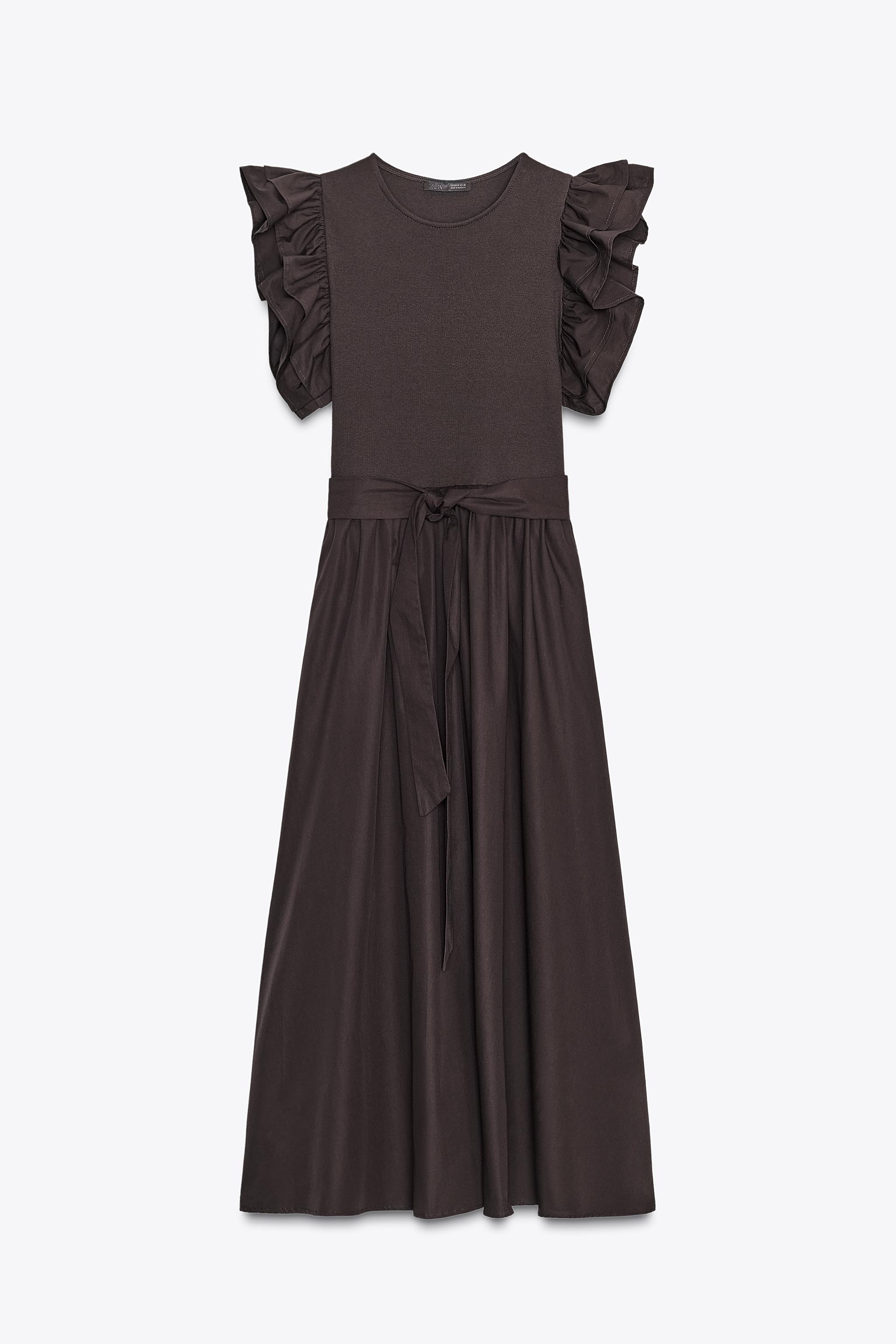 ZARA フリルコンビワンピース 0264/451 フリルコンビワンピース - エクリュ | ZARA Japan / 日本
