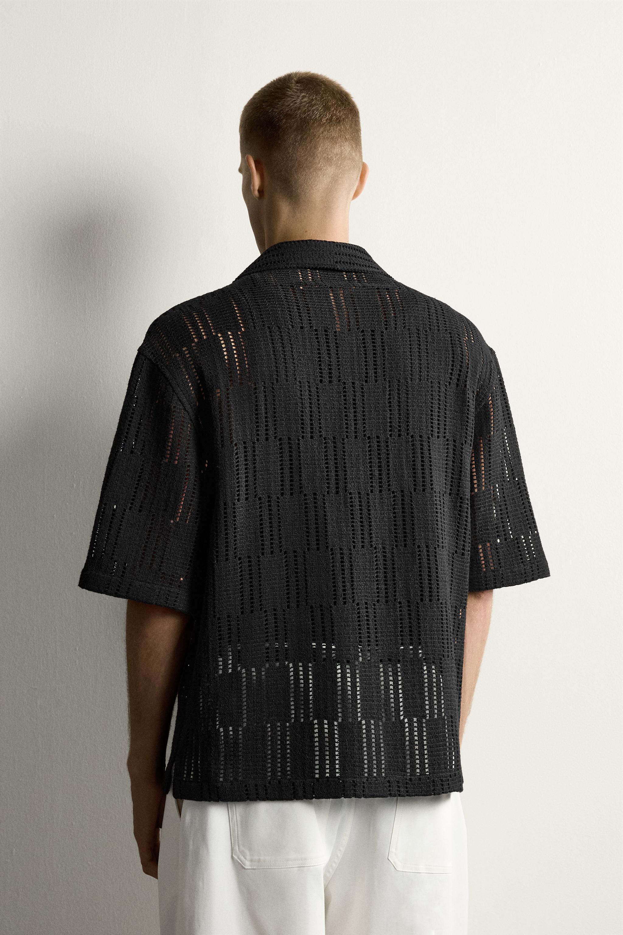 OPEN-KNIT RELAXED FIT SHIRT