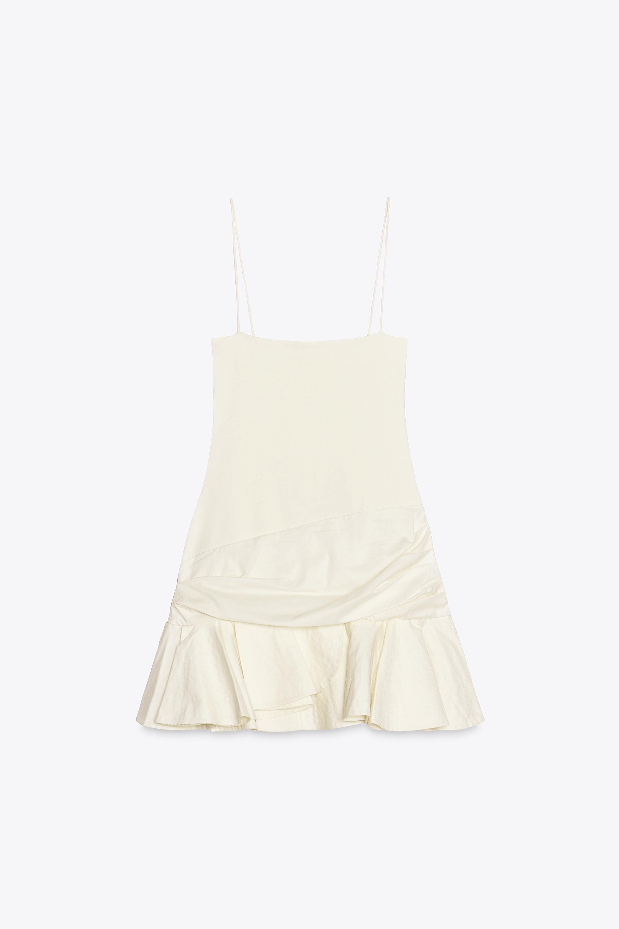【ZARA】ボリュームコンビネーションショートワンピース ボリュームコンビネーションショートワンピース - エクリュ