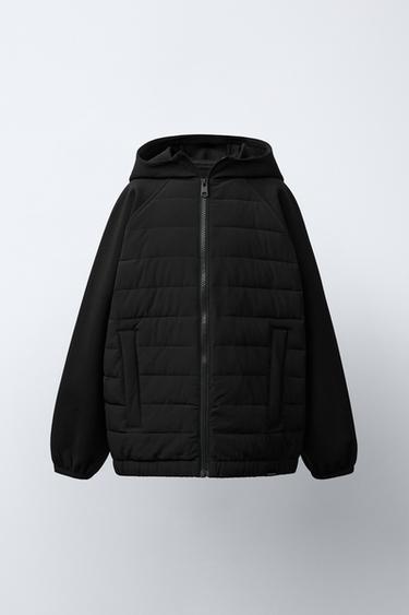 COMBINED ULTRA-LIGHTWEIGHT NEOPRENE-EFFECT JACKET - Black by Zara - Image 0