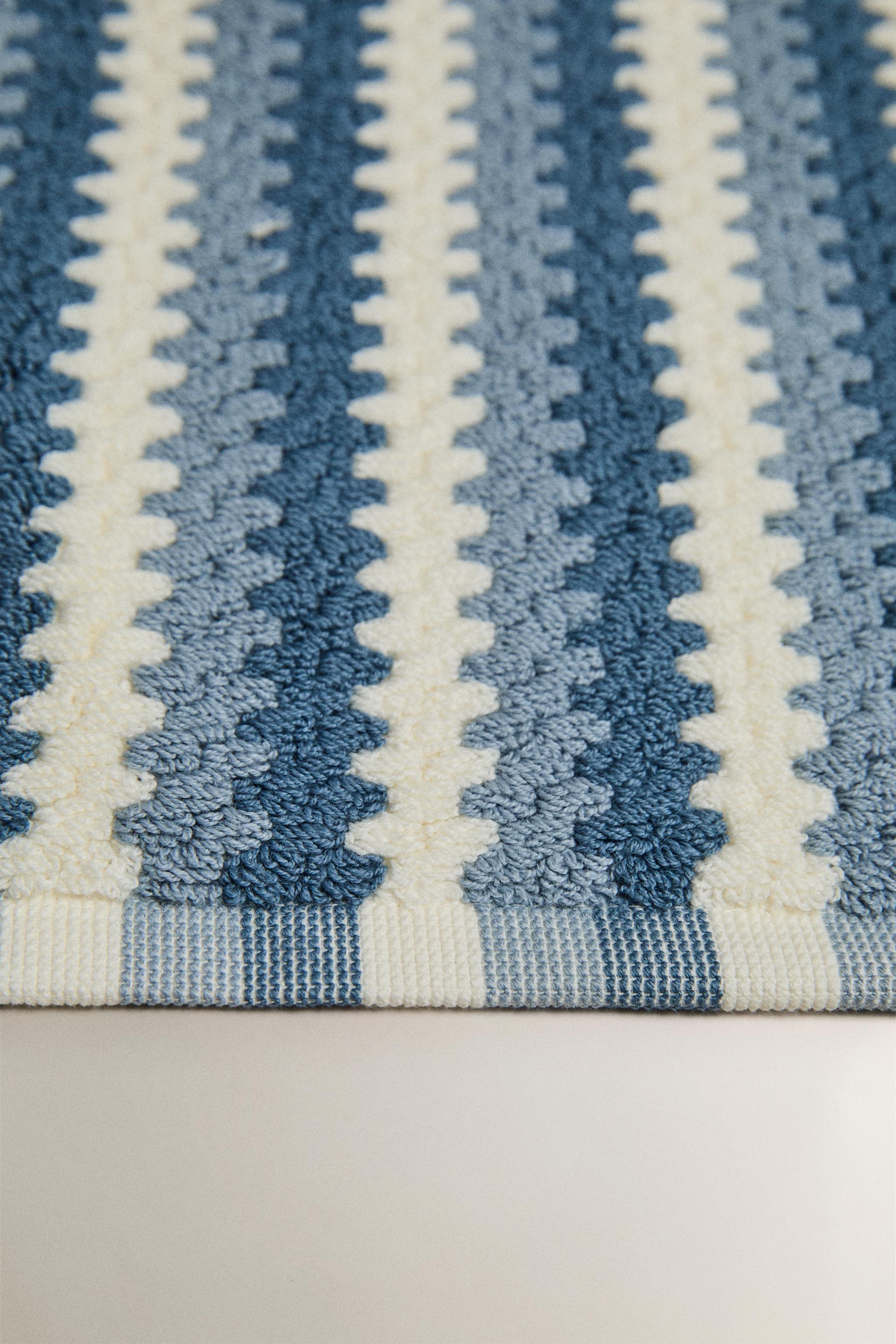 TAPIS DE BAIN JACQUARD GÉOMÉTRIQUE