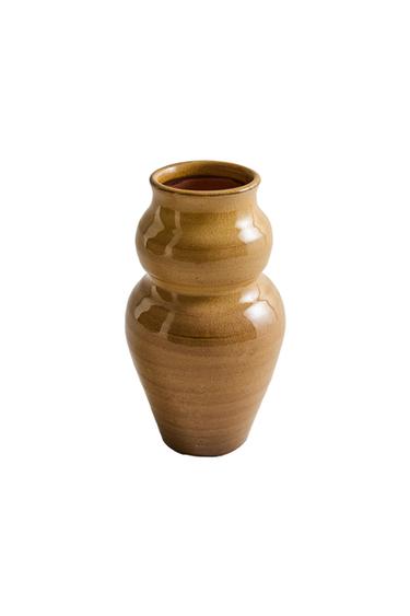 DECORATIVE HULU-SHAPED CERAMIC VASE - Brown by Zara