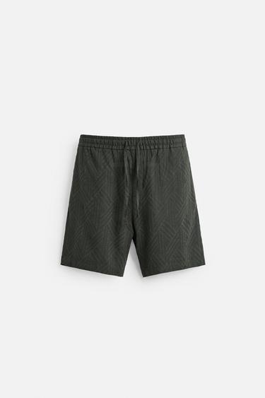 BERMUDA JACQUARD GÉOMÉTRIQUE - Kaki foncé de Zara - Image 5