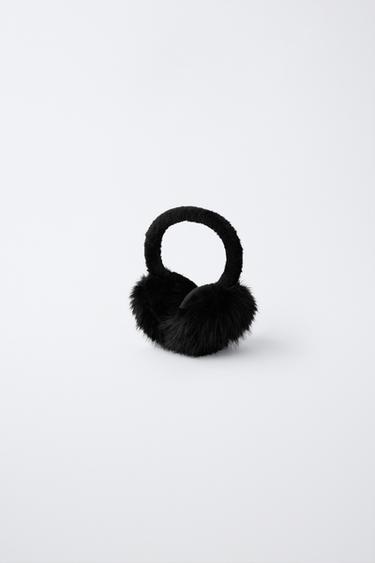 FOLDABLE FAUX FUR EARMUFFS — Black 1