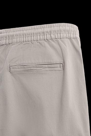 Zara SLIM FIT CARGO PANTS - Light gray