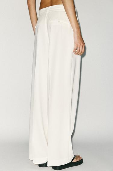 PANTALON À PINCES - Blanc de Zara - Image 4