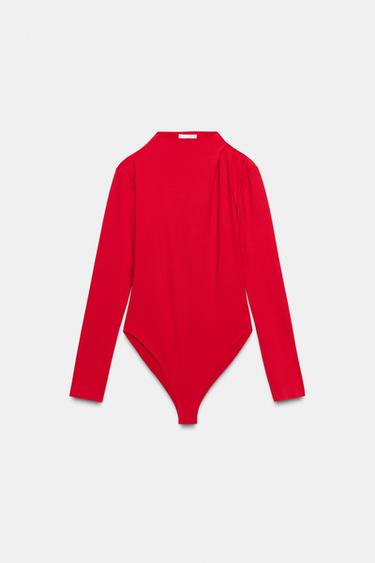 GATHERED BODYSUIT - Red by Zara