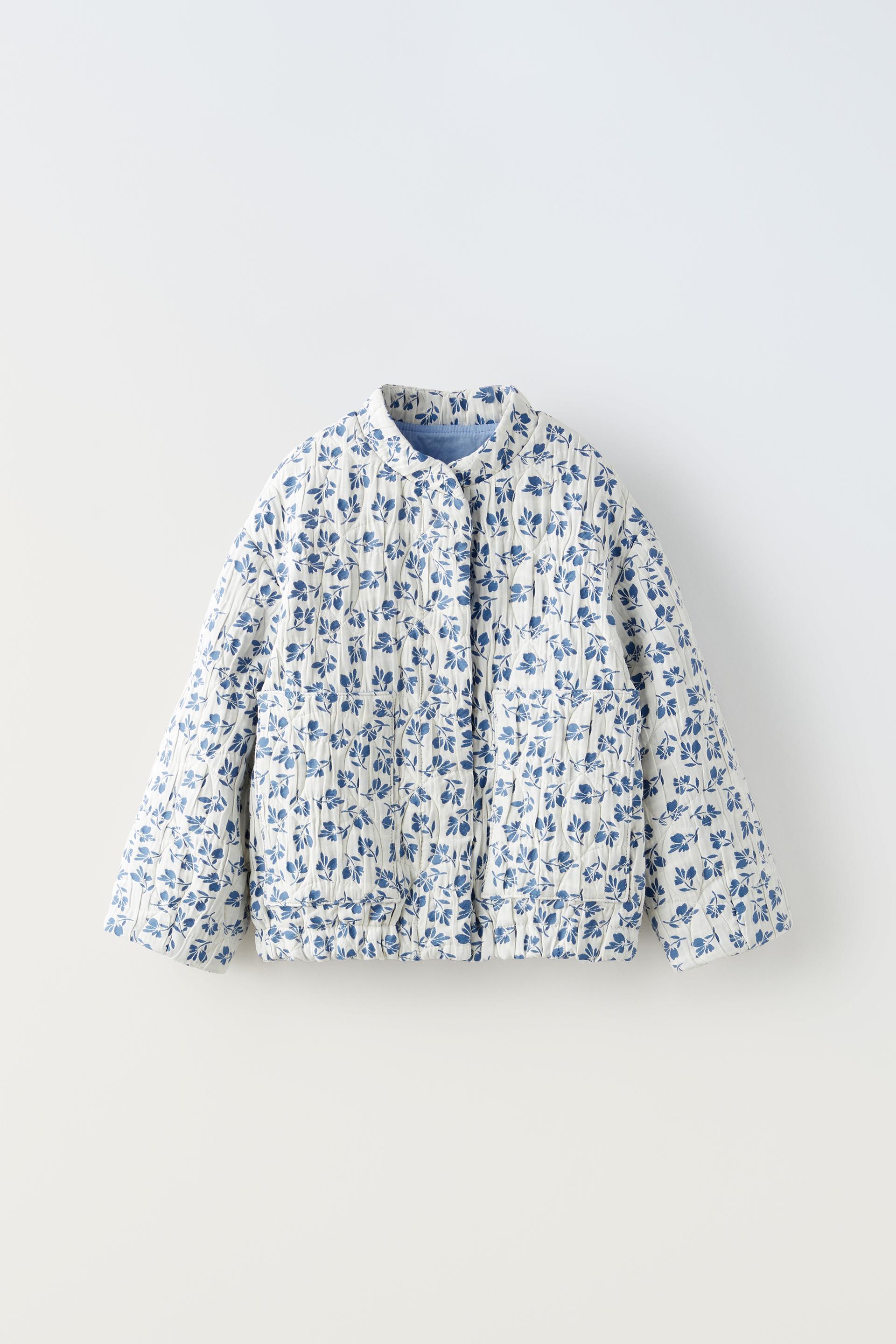 FLORAL QUILTED JACKET - Blue | ZARA United States