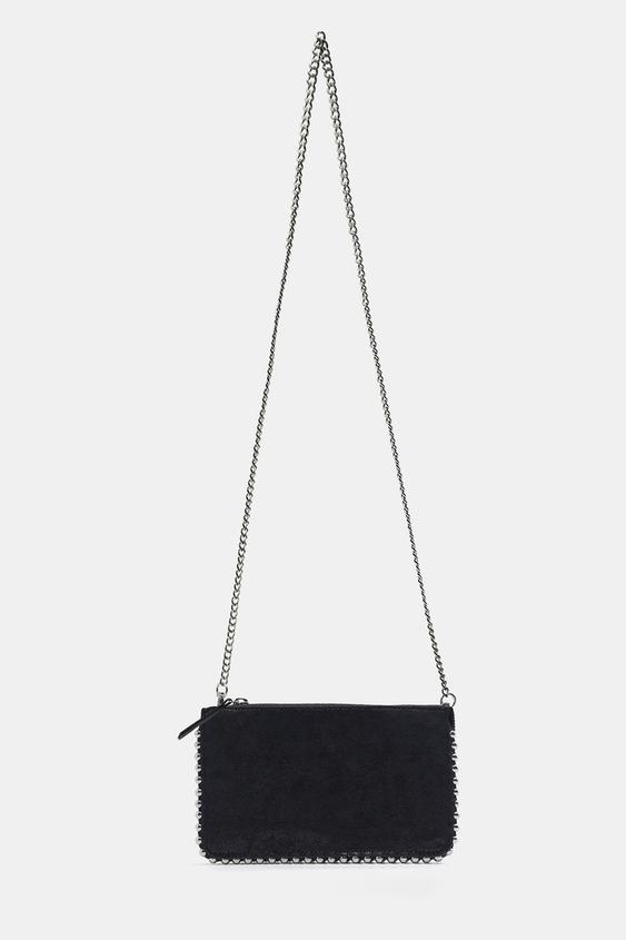 CARTERA BANDOLERA TACHAS - Negro de Zara - Imagen 0
