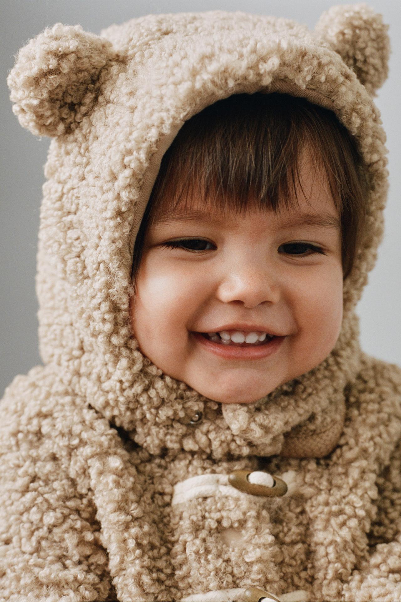 FROG FASTENING SHEARLING-STYLE JACKET — taupe brown