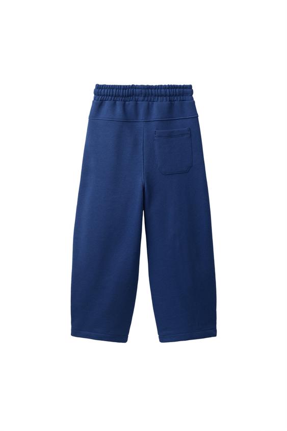 PANTALON EN MOLLETON COUPE BARREL - Bleu roi de Zara - Image 1