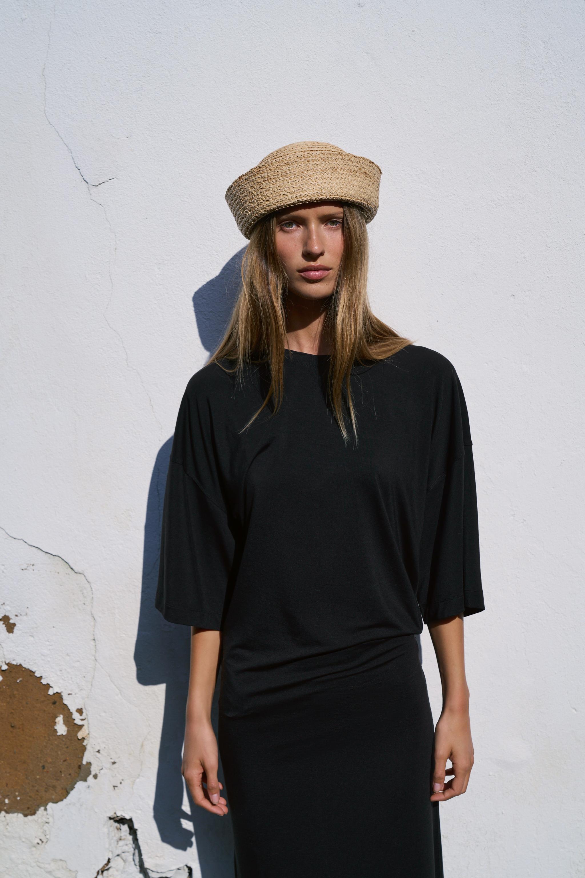 100% RAFFIA SKIMMER HAT - Light beige | ZARA United States display picture 2
