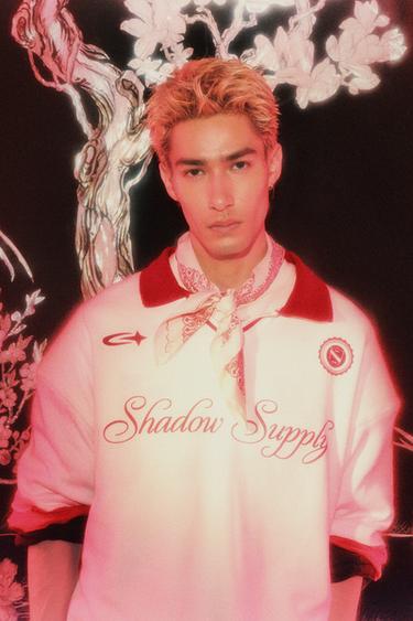 Zara 幾何印花緞面頭巾 - 裸色