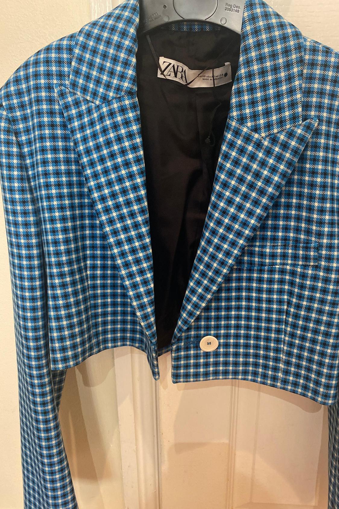 CROPPED CHECKED BLAZER - Image 3