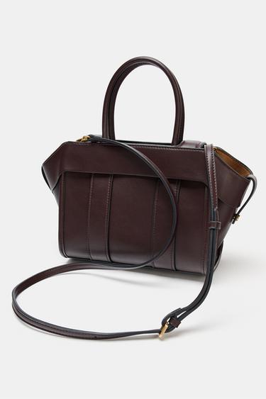 СУМКА-СИТИБЭГ С КЛАПАНОМ — Бордово-красный от Zara