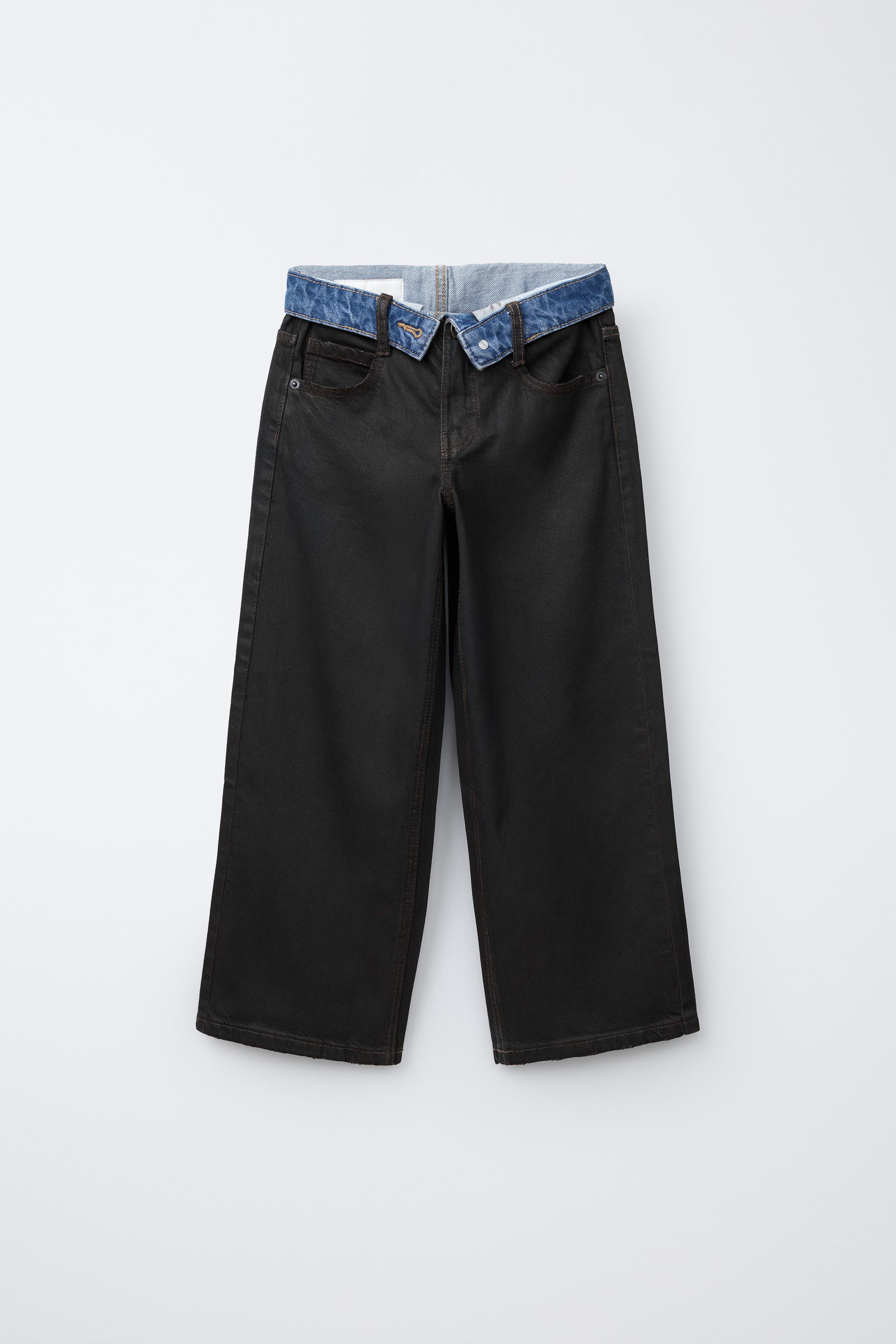 JEAN WIDE LEG À TAILLE REVERS