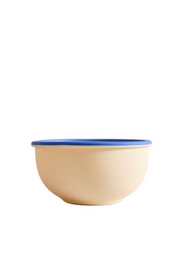 TIGELA INFANTIL DE SILICONE COM CONTRASTE - Cru / Azul da Zara