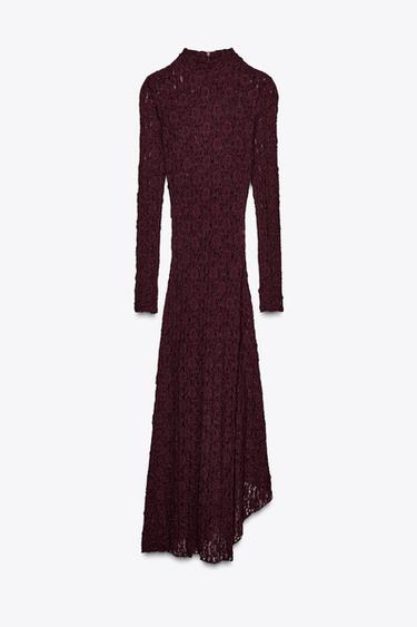 MIDIKLEID MIT SPITZE - Burgundrot von Zara - Bild 0