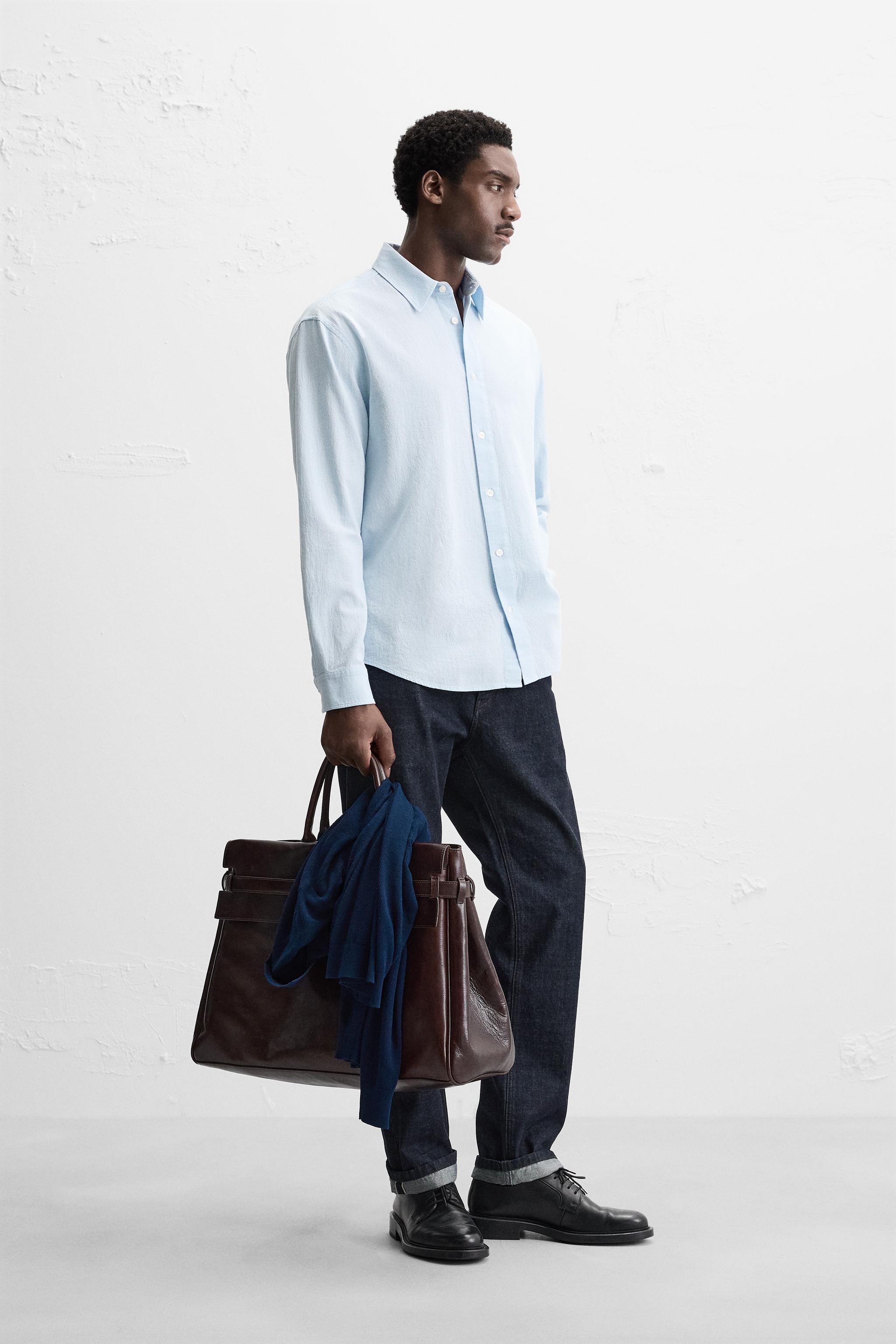TEXTURED JACQUARD SHIRT - Navy blue | ZARA United States TEXTURED JACQUARD SHIRT - Navy blue | ZARA United States