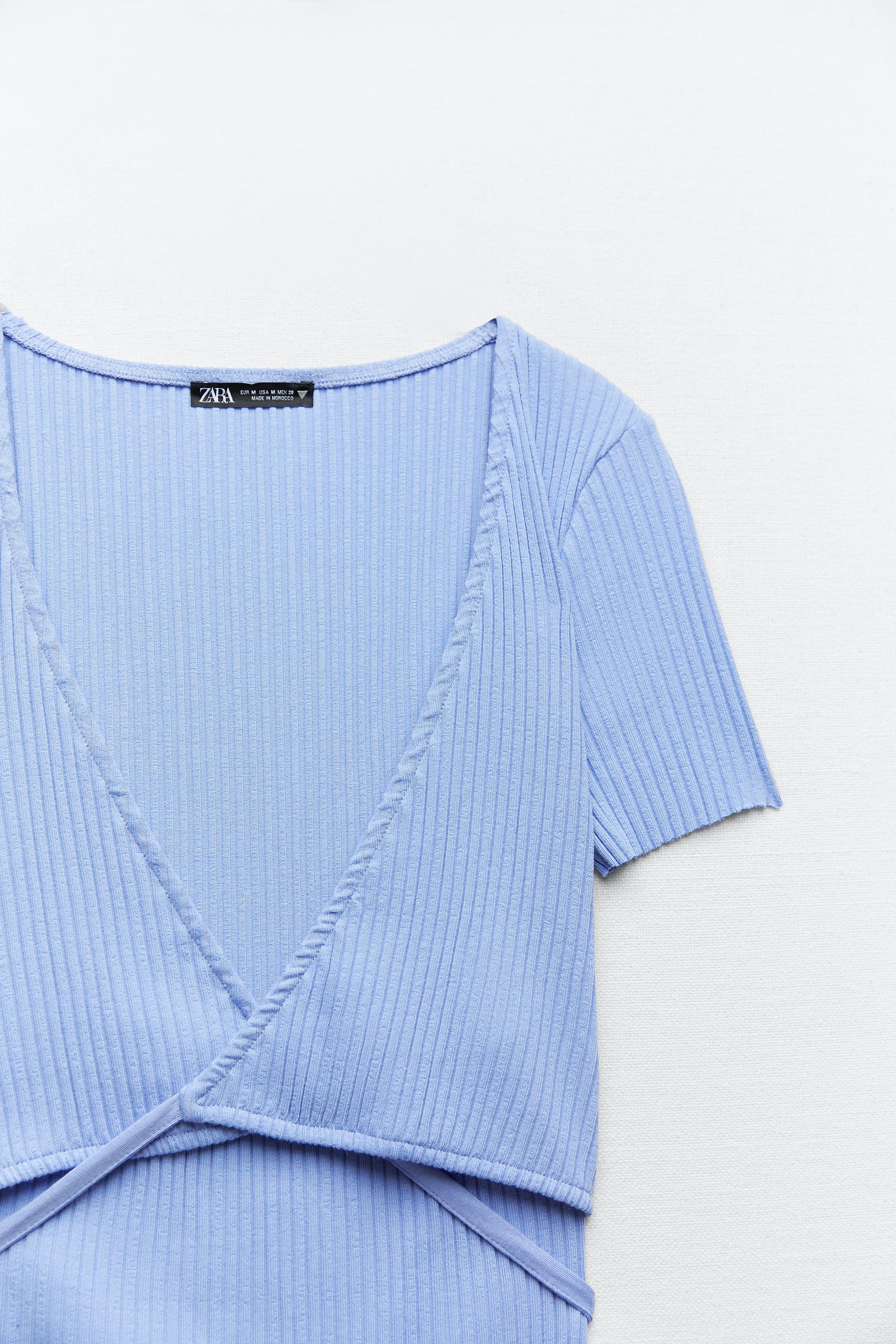 RIBBED DRESS - Sky blue | ZARA Saudi Arabia