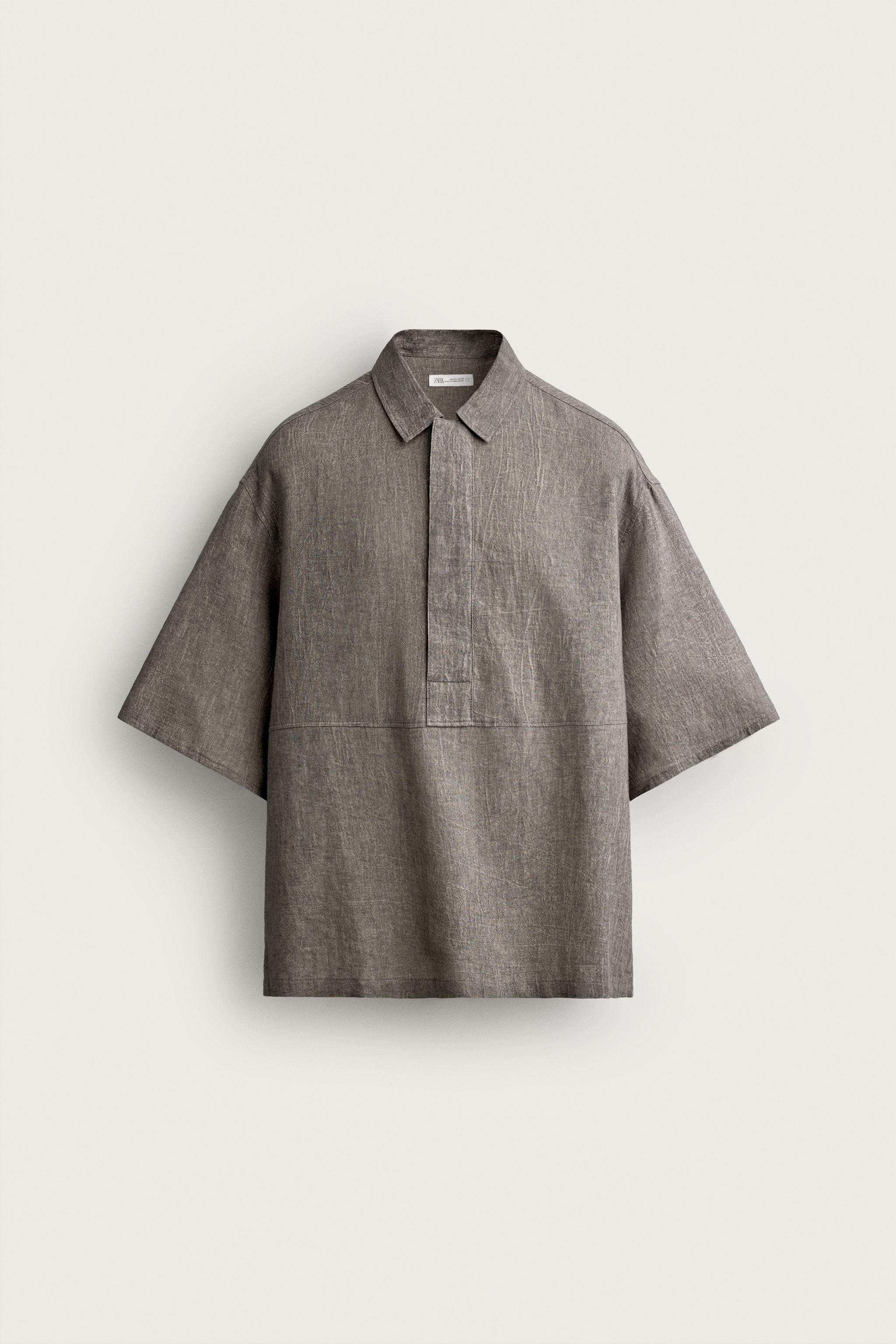 RELAXED-FIT LINEN-COTTON POLO SHIRT