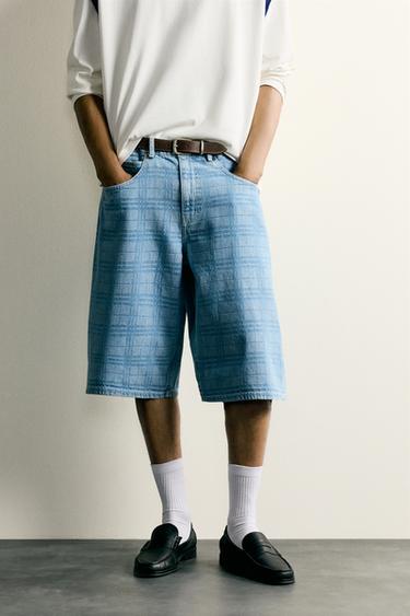 JORTS DENIM LAVADO ESTAMPADO - Azul claro de Zara