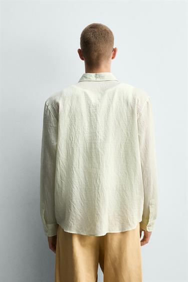 CHEMISE STRUCTURÉE FLUIDE RELAXED FIT - Vert clair de Zara - Image 2