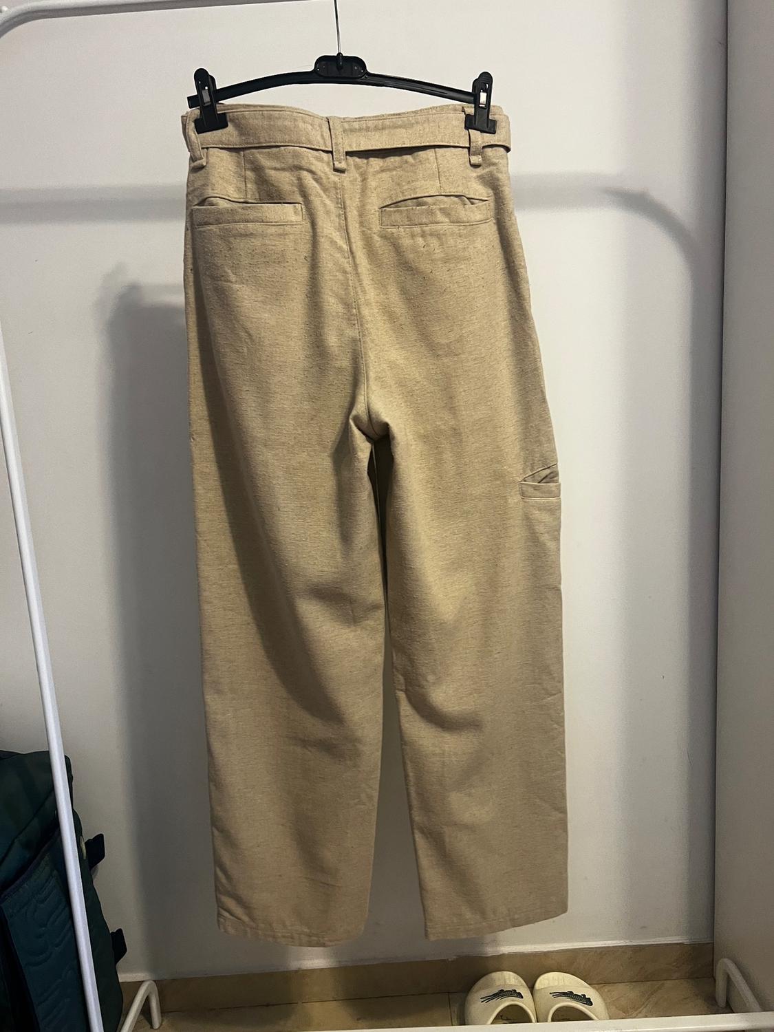 TEXTURED TROUSERS WITH BELT - Image 2