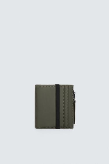 CARTERA MONEDERO ENGOMADO - Verde Caqui de Zara