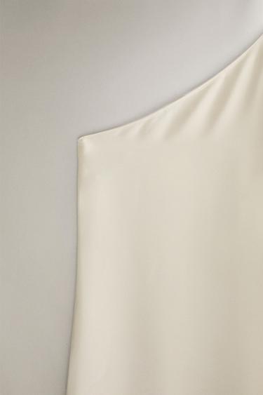 CAPE SATIN ASYMÉTRIQUE - Écru de Zara - Image 2